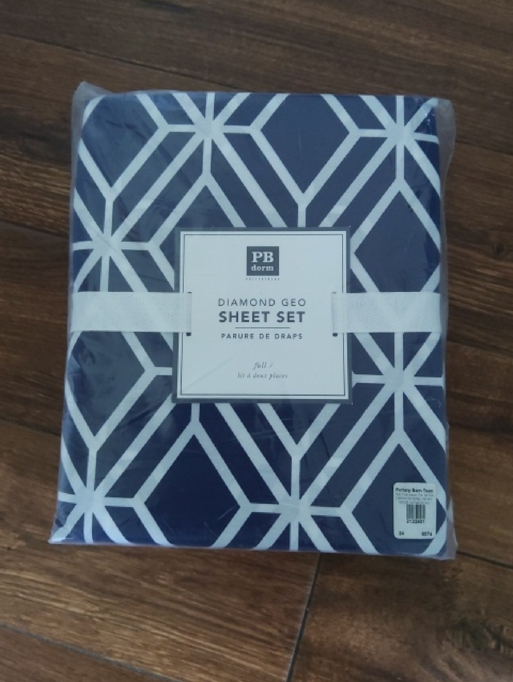 💥NEW💥Pottery Barn Teen Navy & White Diamond Geo Sheet Set